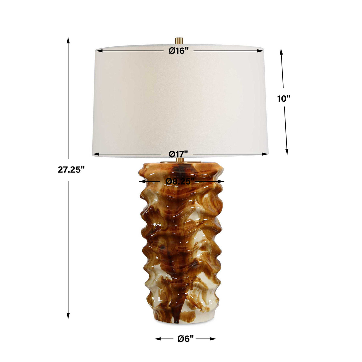 Bassa Brown Cream Glazed Table Lamp