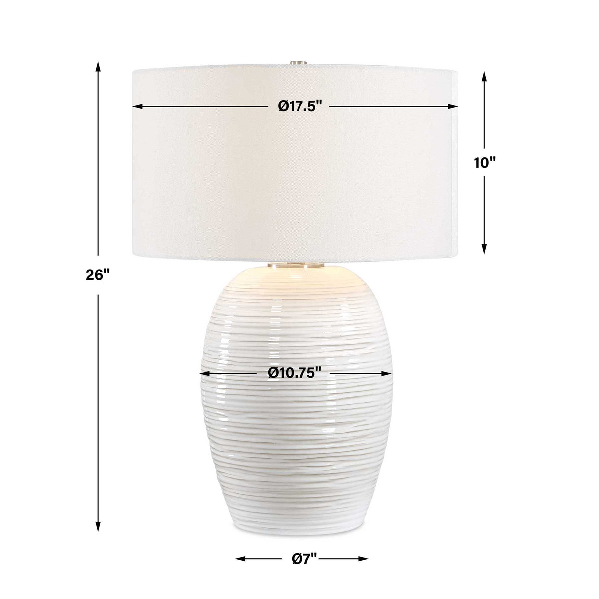 Alkman White Glaze Table Lamp