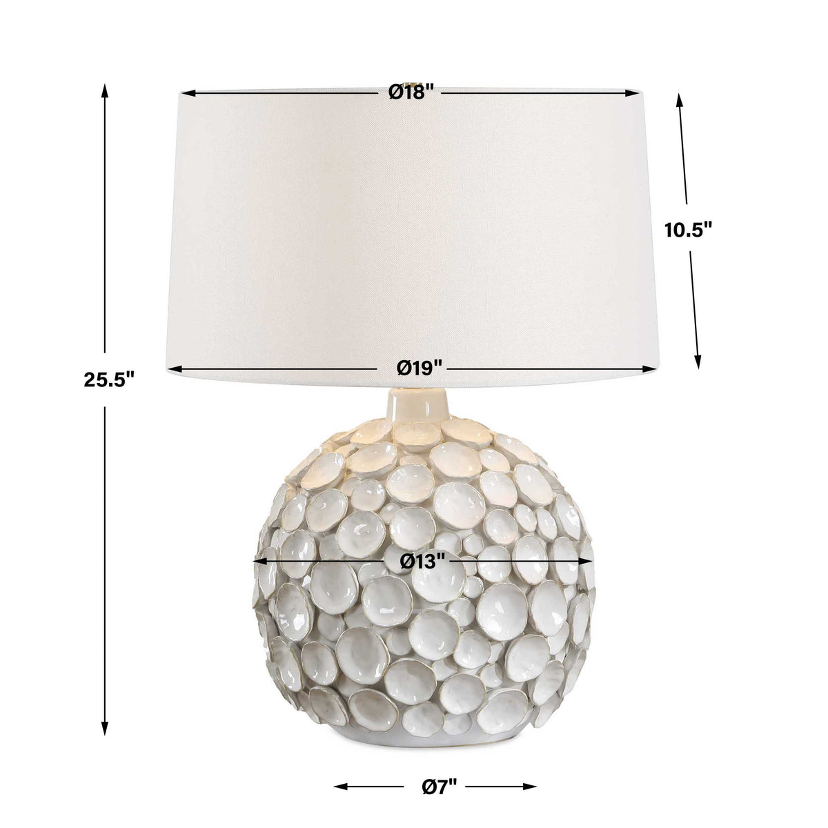 Hartley White Petal Table Lamp