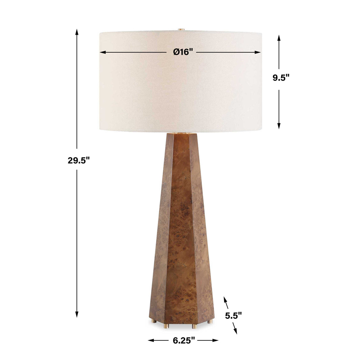 McCaffrey Tapered Burl Table Lamp