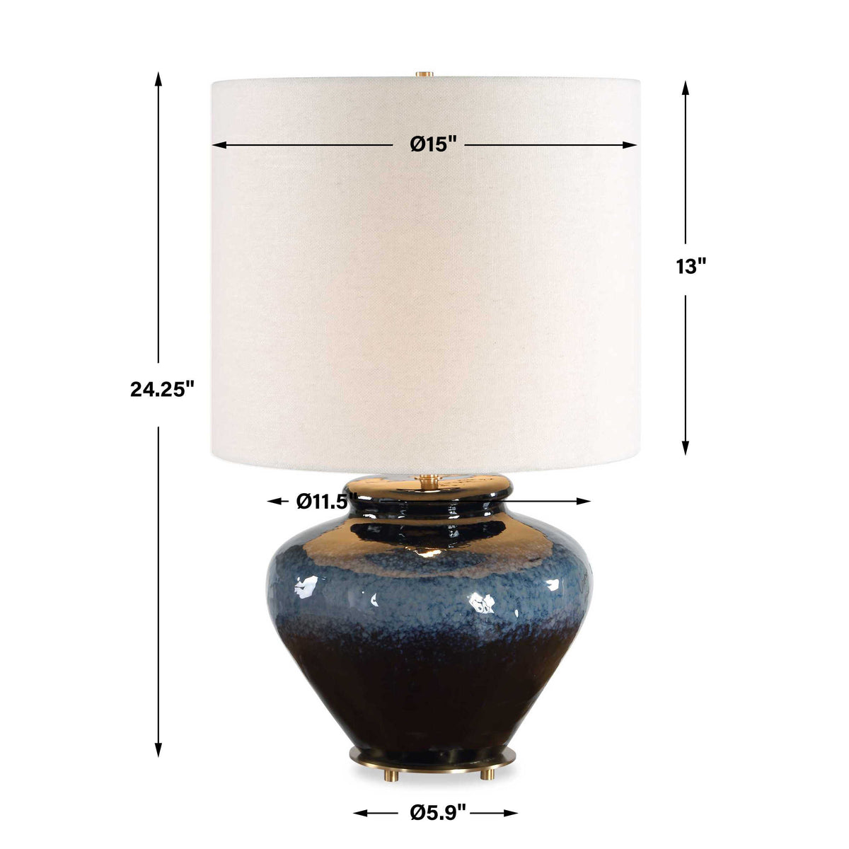 Andrus Blue Glaze Table Lamp