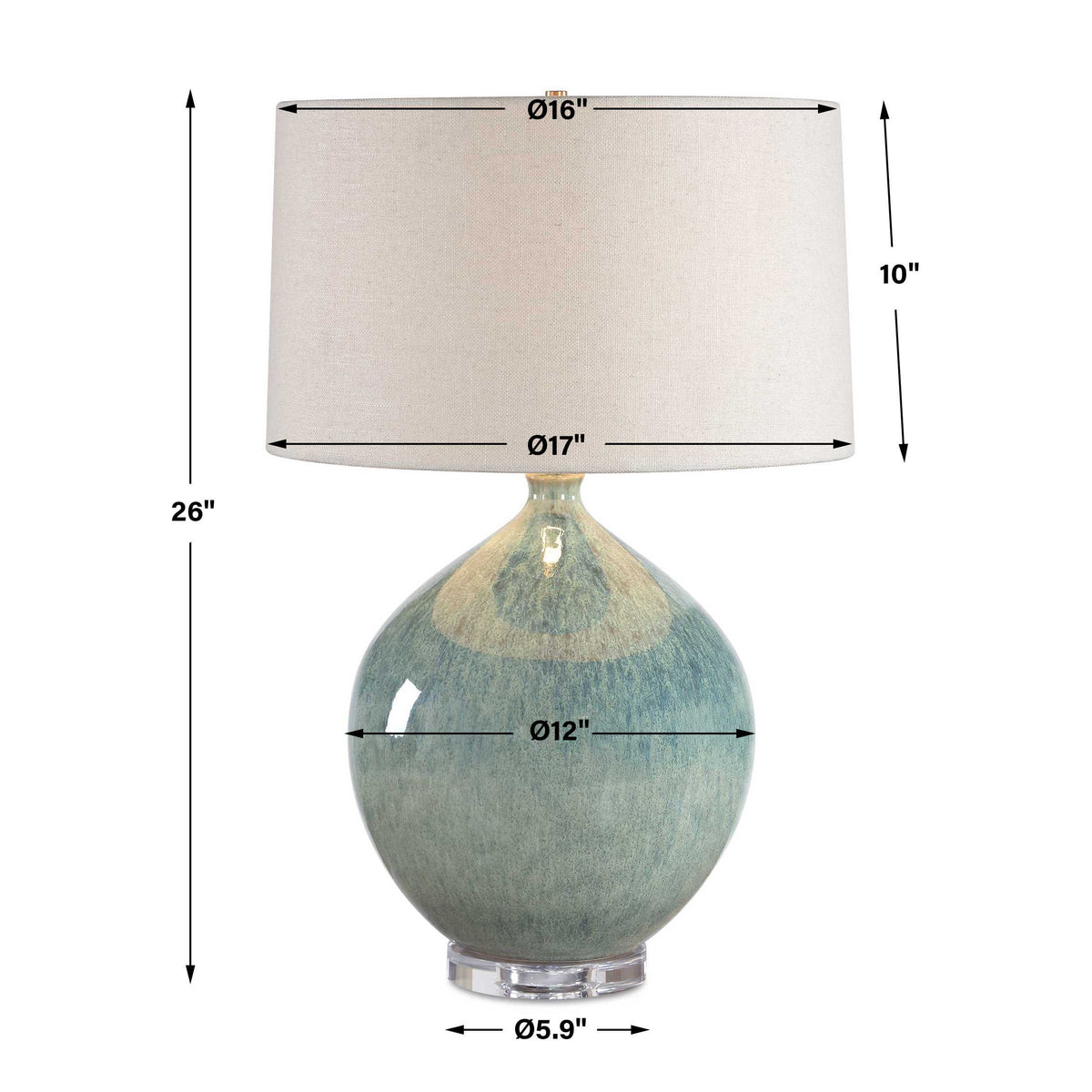 Callista Teal Blue Table Lamp