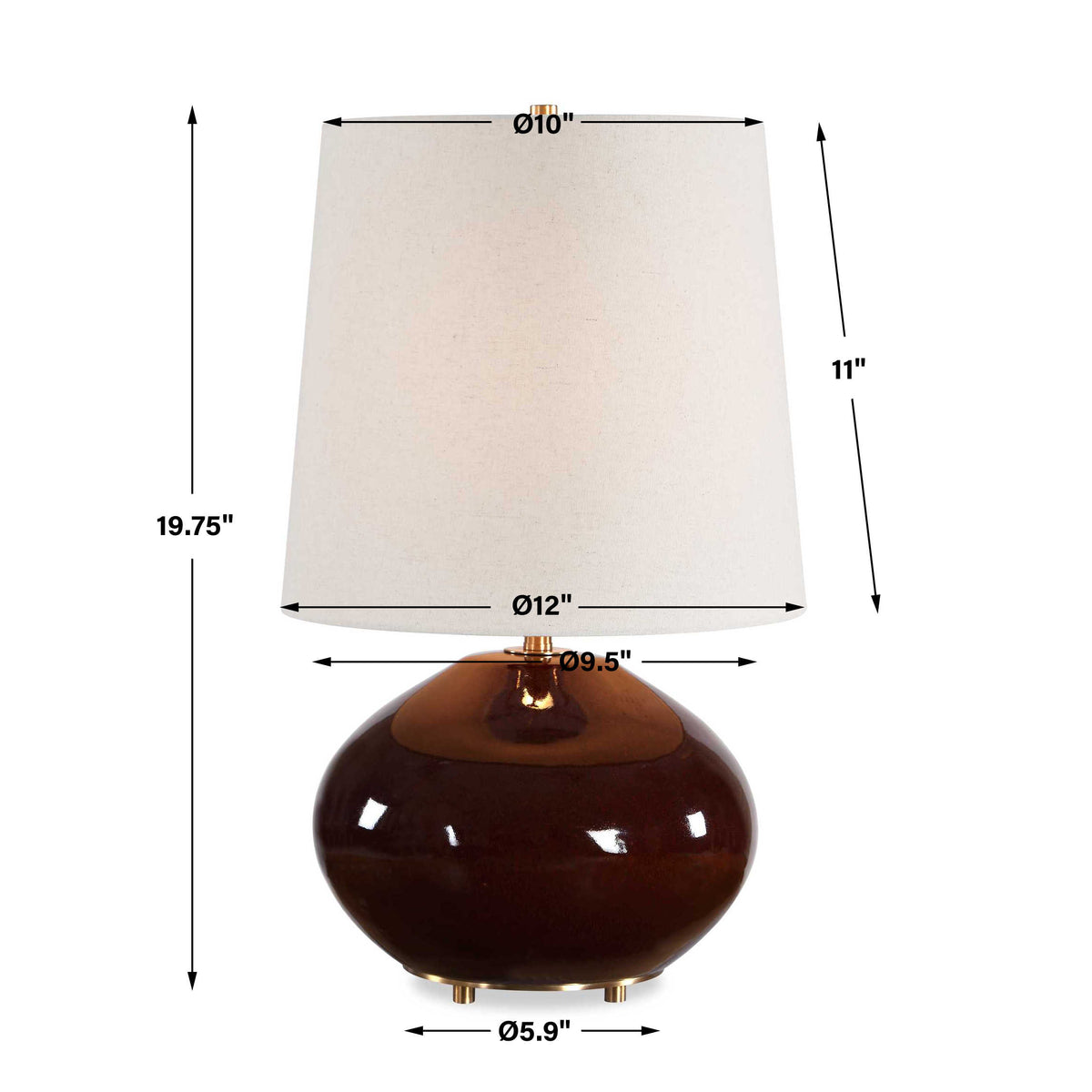 Allemand Ruby Red Glaze Table Lamp