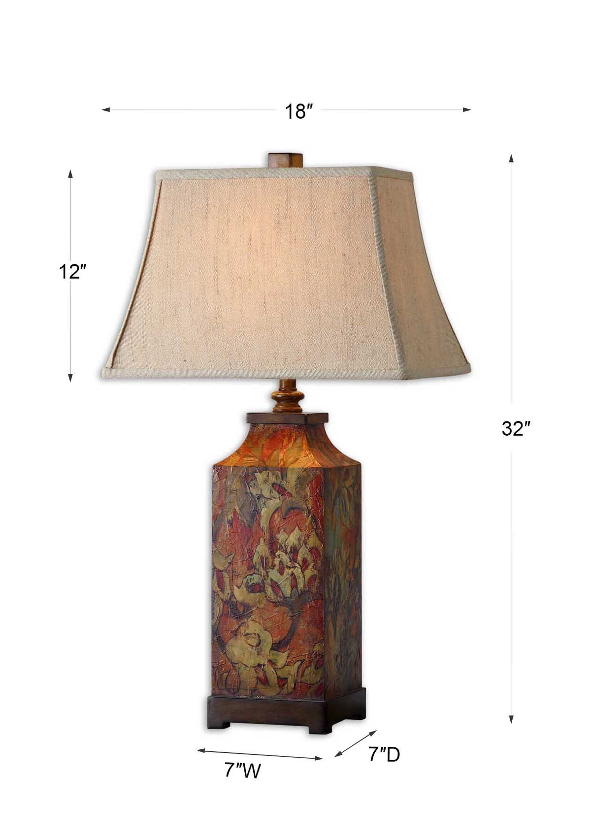 Colorful Flowers Table Lamp