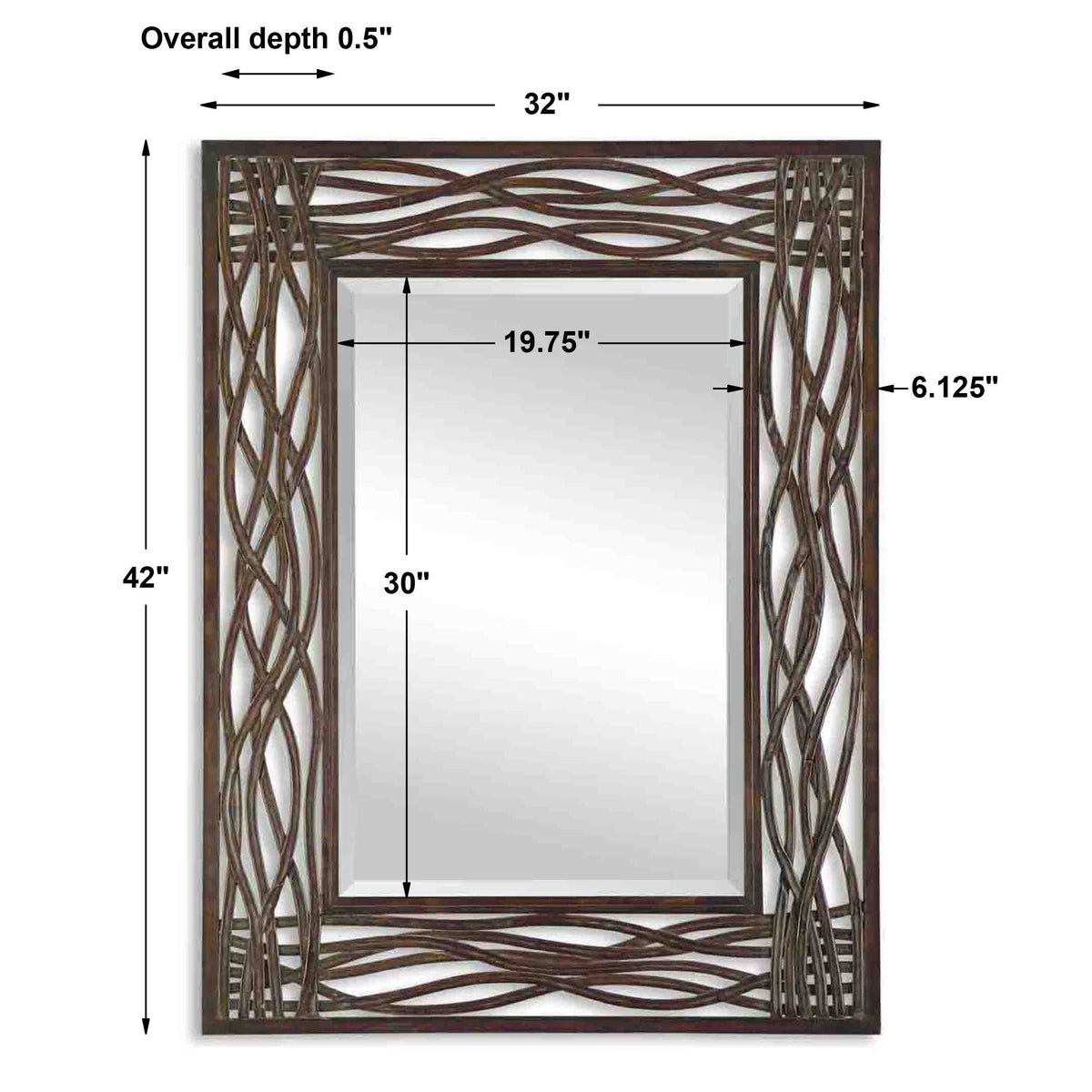 Dorigrass Brown Metal Mirror