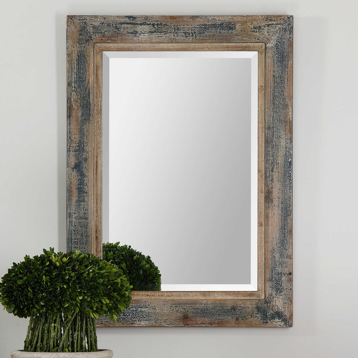 Bozeman Distressed Blue Mirror