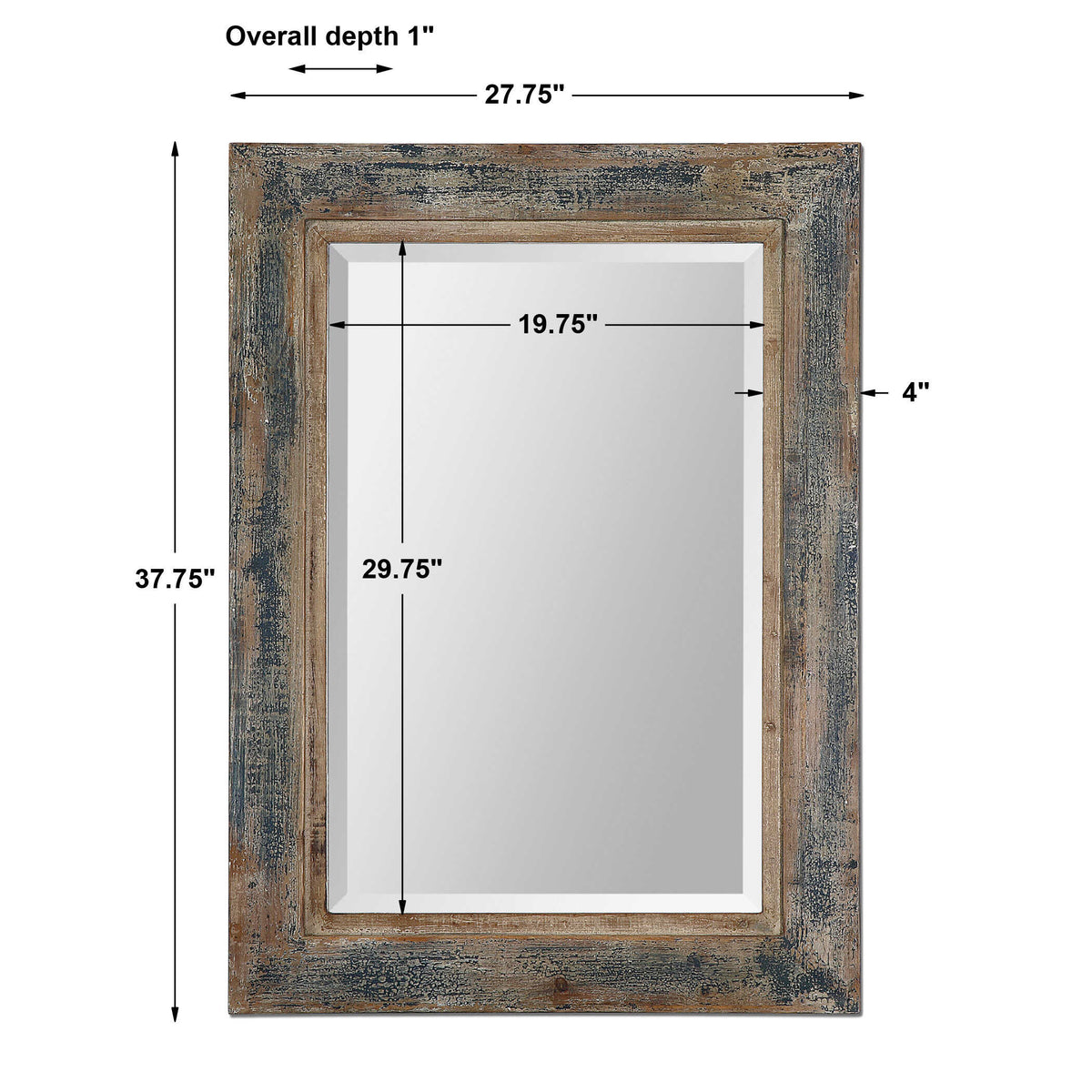 Bozeman Distressed Blue Mirror