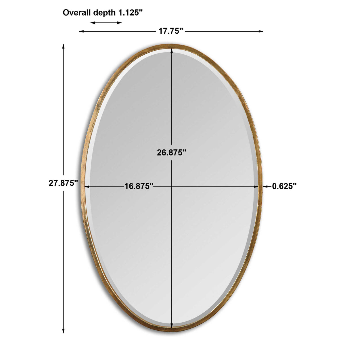 Herleva Gold Oval Mirror