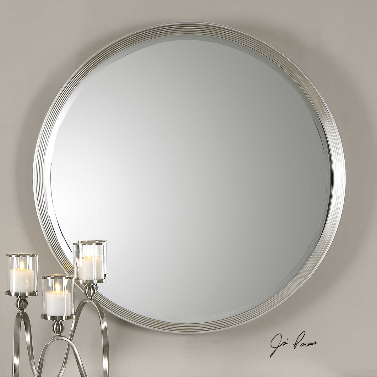 Serenza Round Silver Mirror