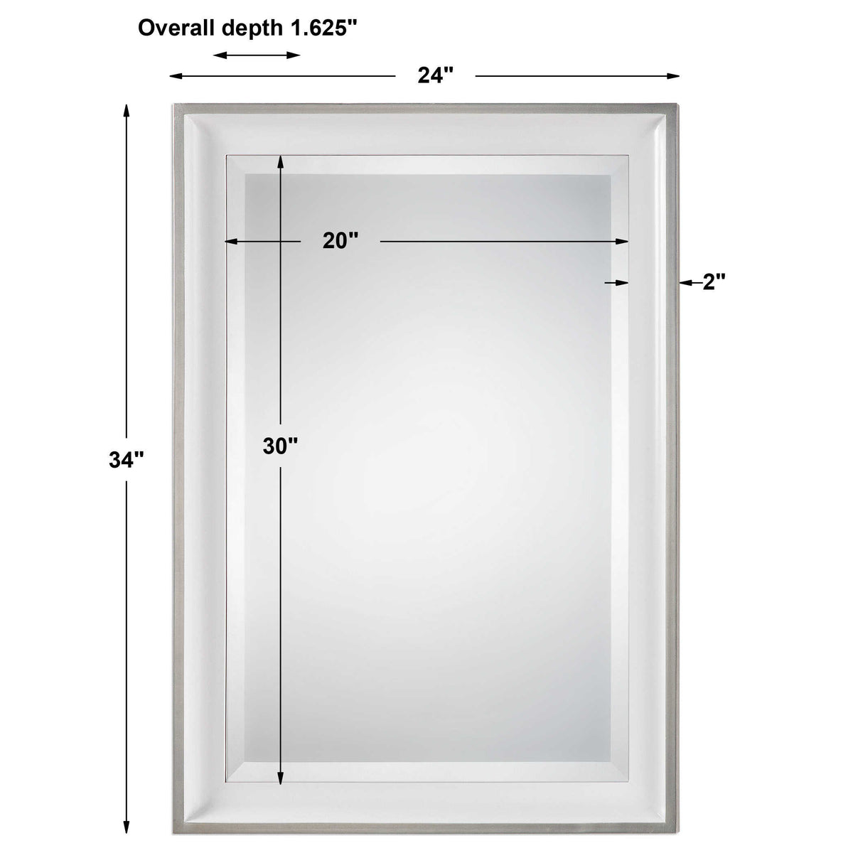 Lahvahn White Silver Mirror