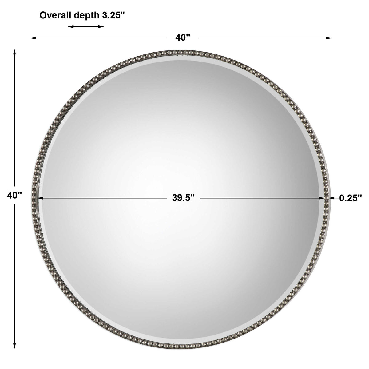 Stefania Beaded Round Mirror