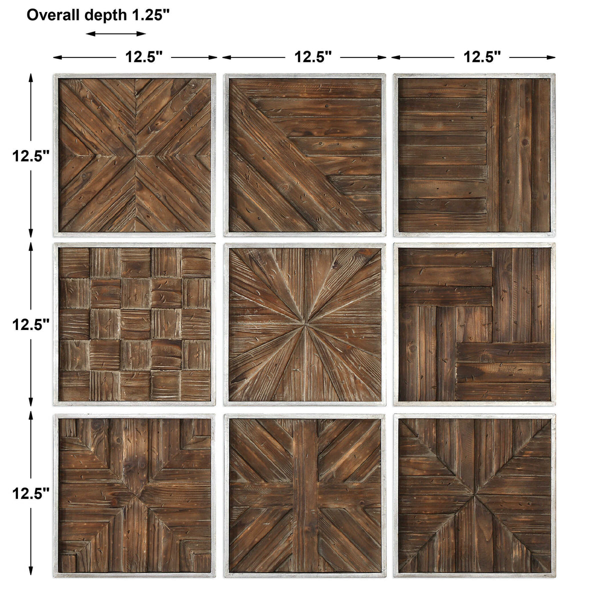 Bryndle Rustic Wooden Squares Set/9