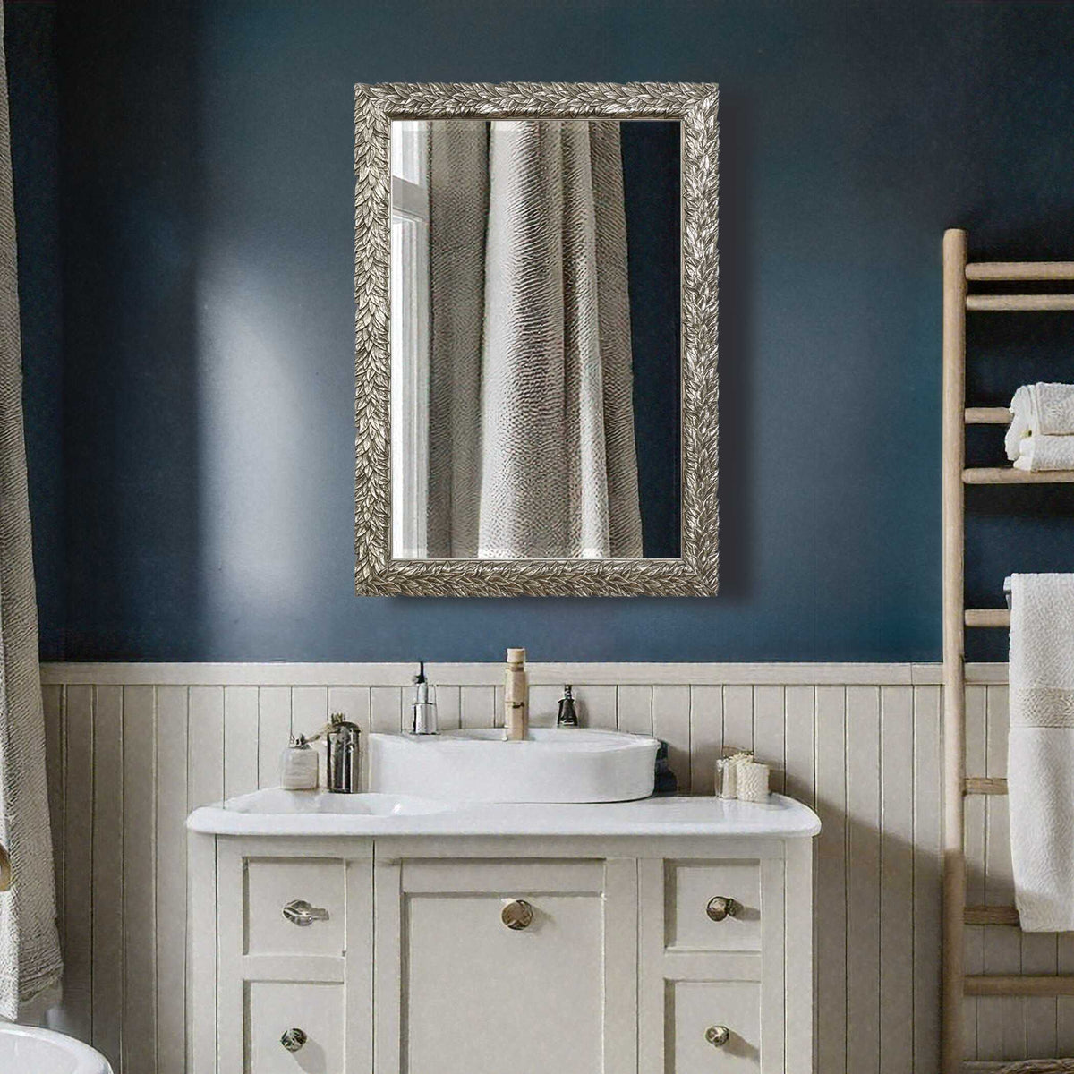 Evelina Silver Leaves Mirror