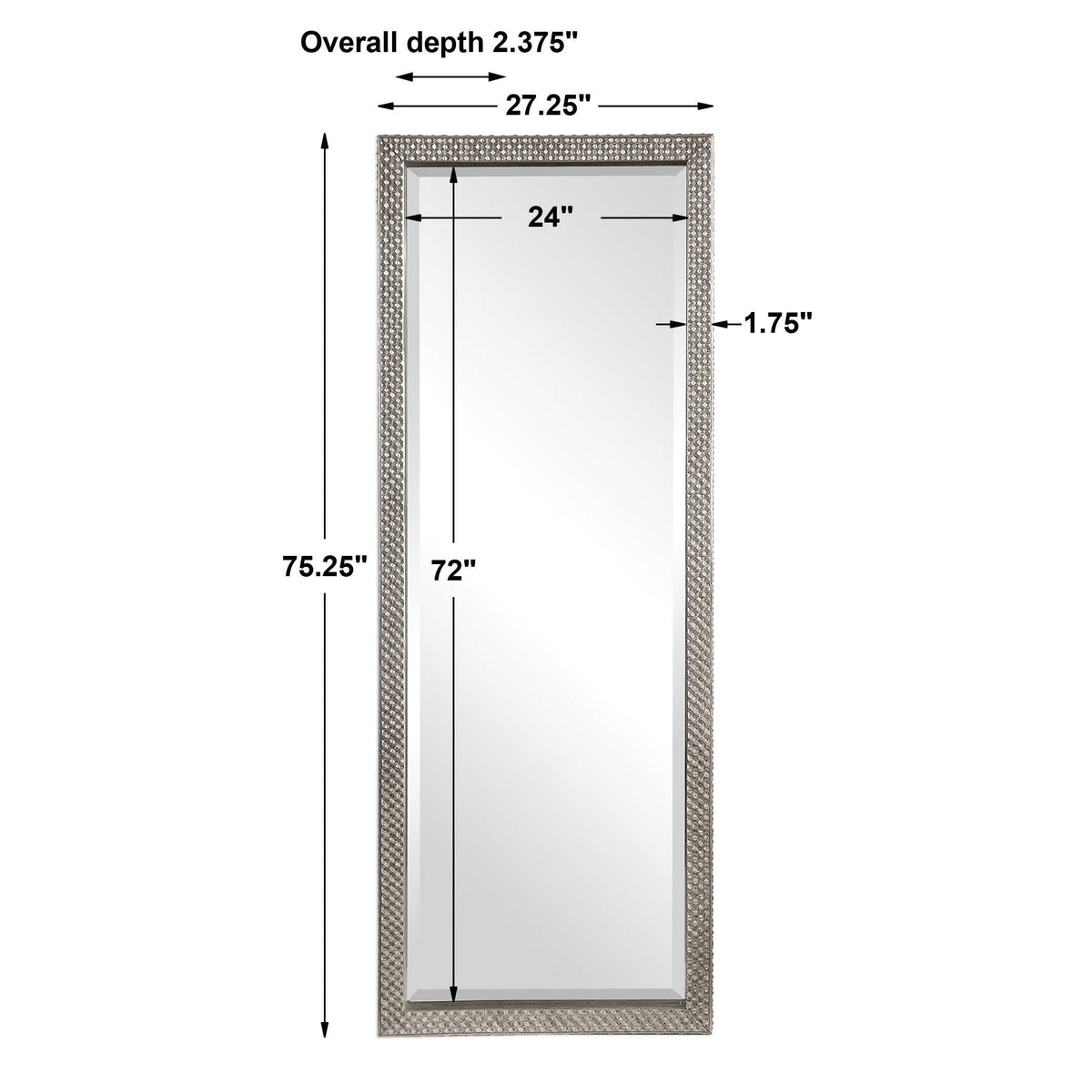 Cacelia Metallic Silver Mirror