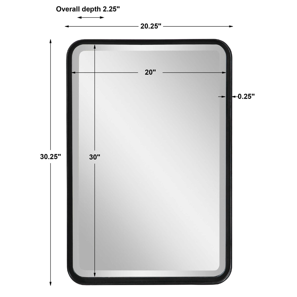 Croften Black Vanity Mirror