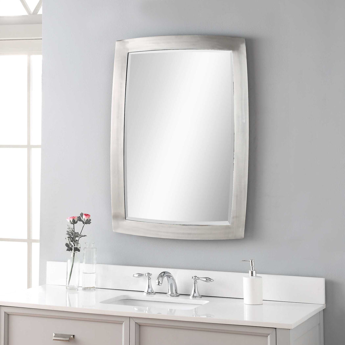 Haskill Brushed Nickel Mirror