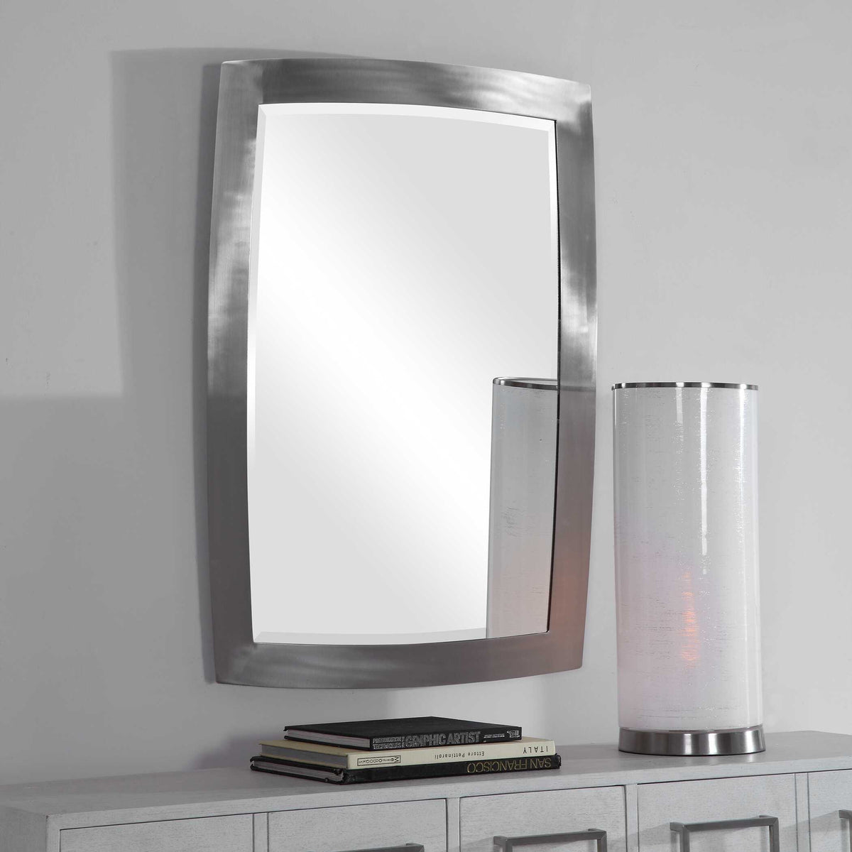Haskill Brushed Nickel Mirror
