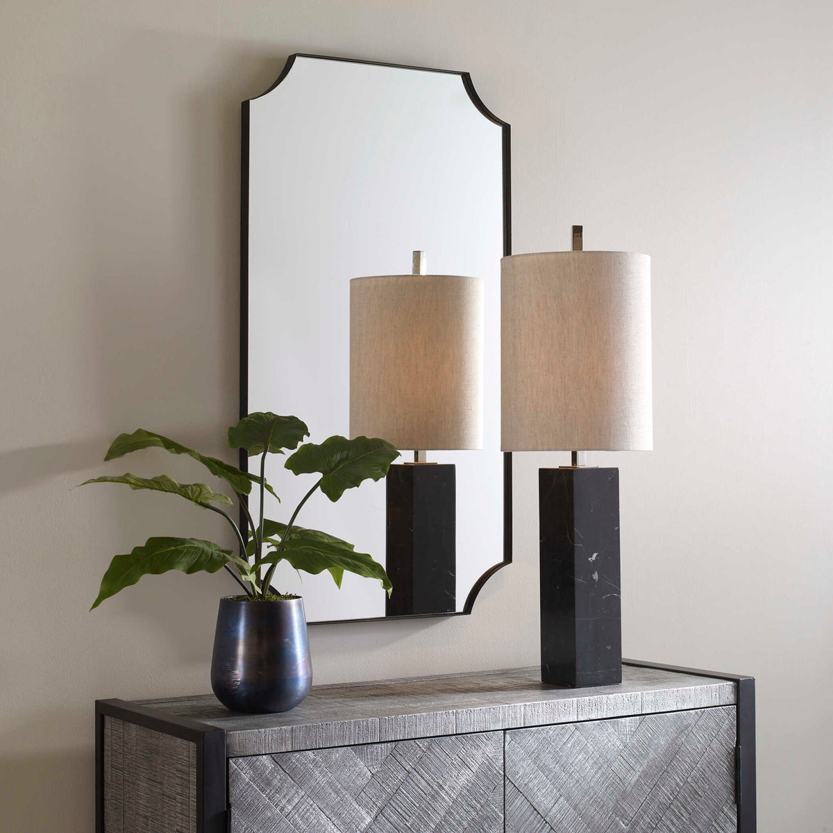 Lennox Scalloped Corner Mirror