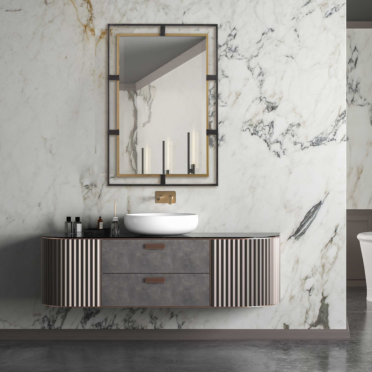 Carrizo Gold & Bronze Rectangle Mirror