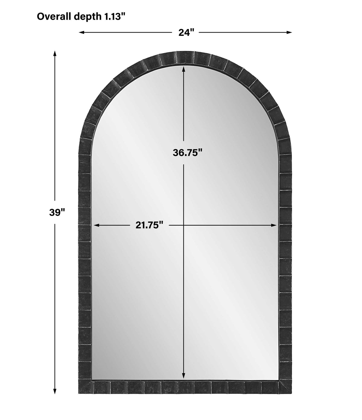 Dandridge Black Arch Mirror