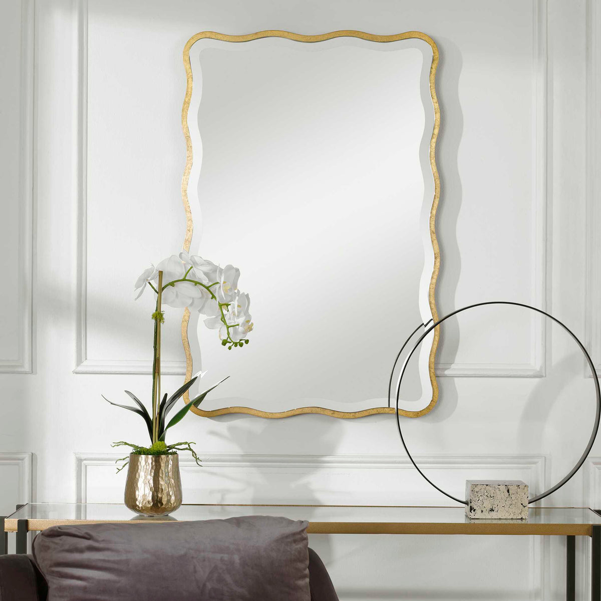 Aneta Gold Scalloped Mirror