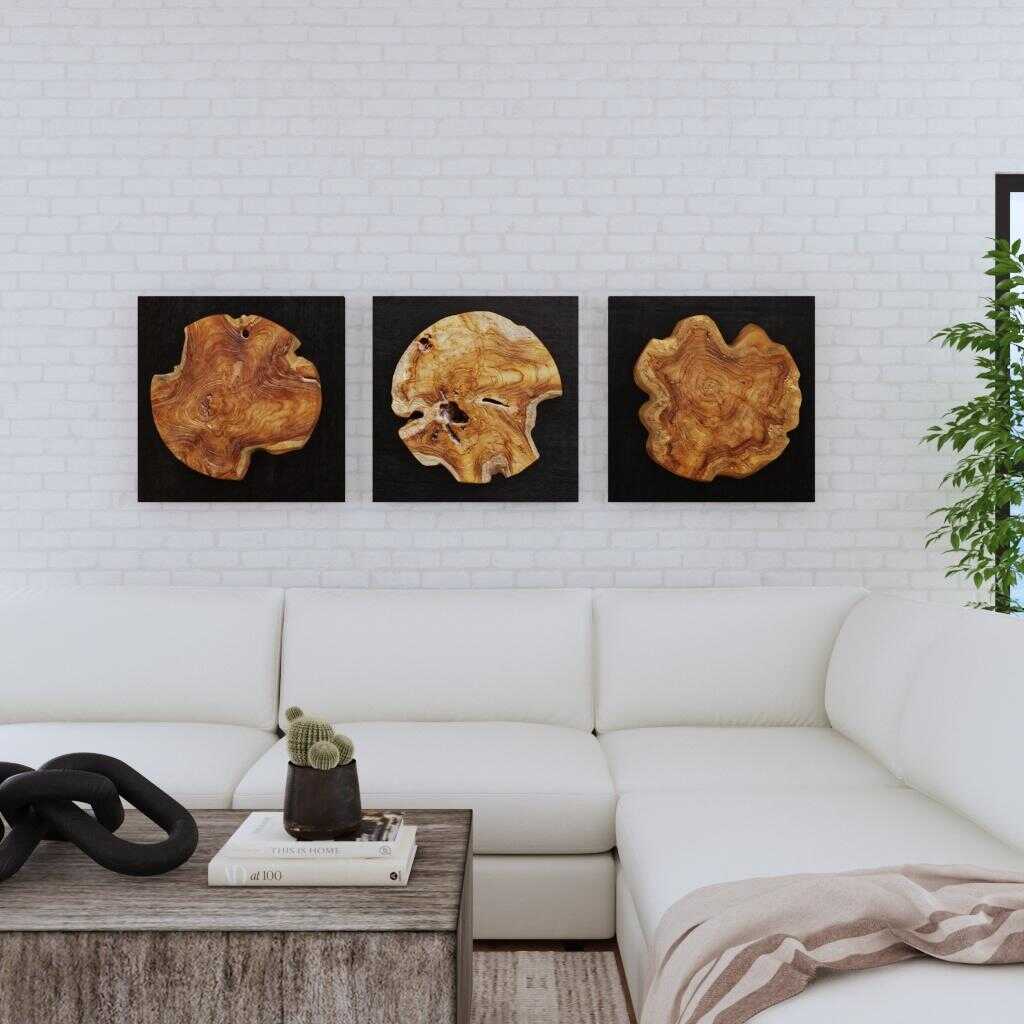 Kolini Teak Wood Wall Decor Set/3