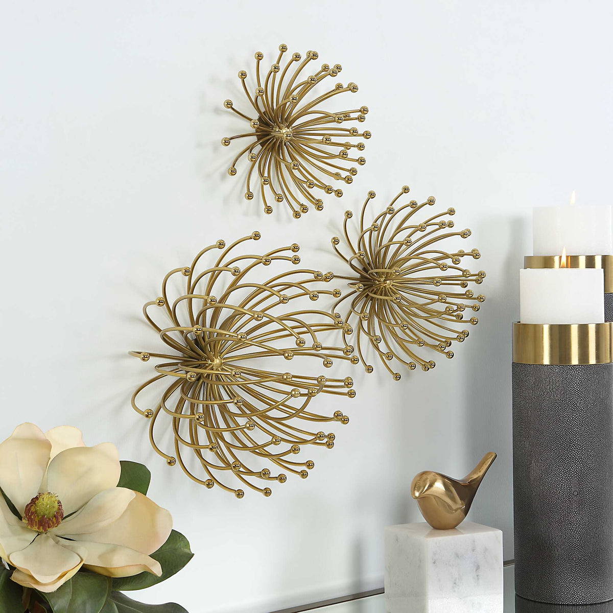 Aga Gold Metal Wall Decor Set/3