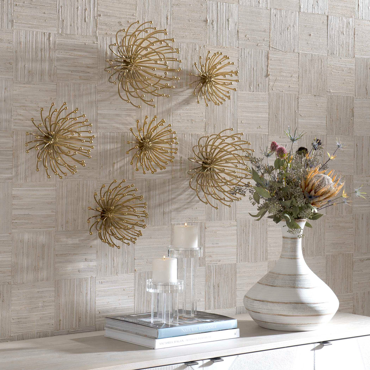 Aga Gold Metal Wall Decor Set/3