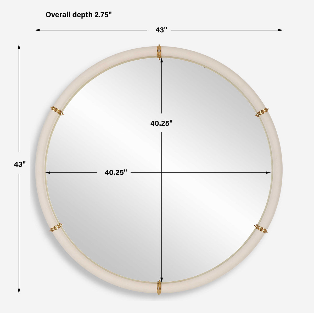 Cyprus White Round Mirror