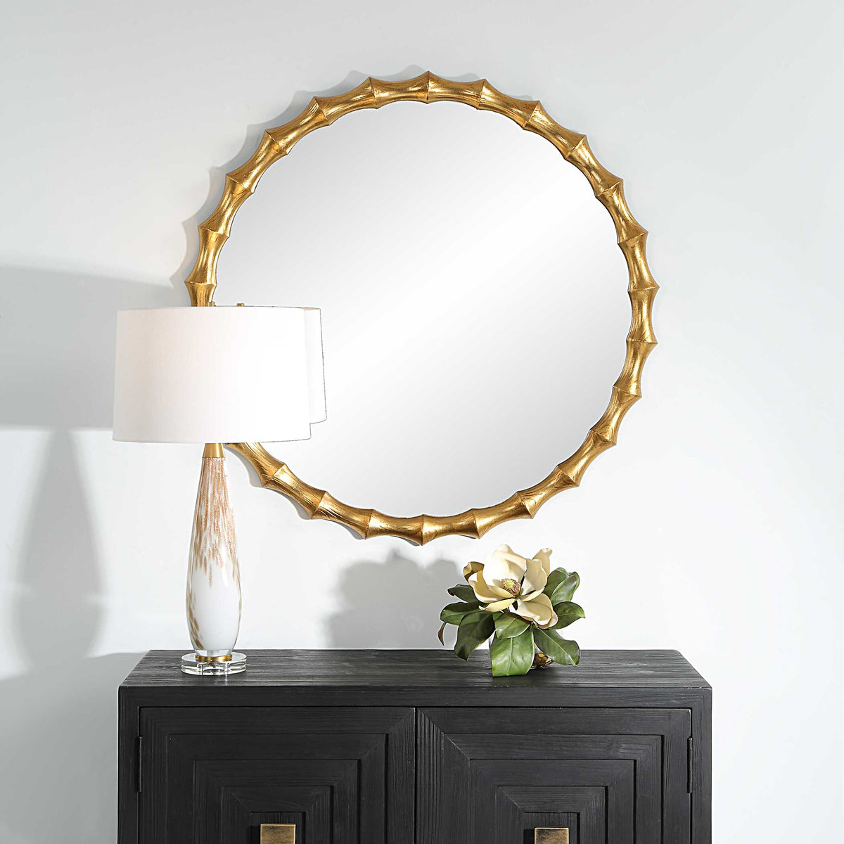 Nacala Round Gold Mirror