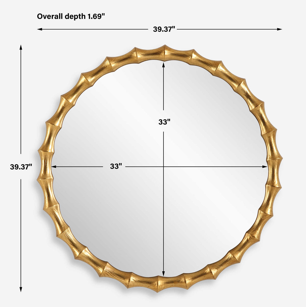 Nacala Round Gold Mirror