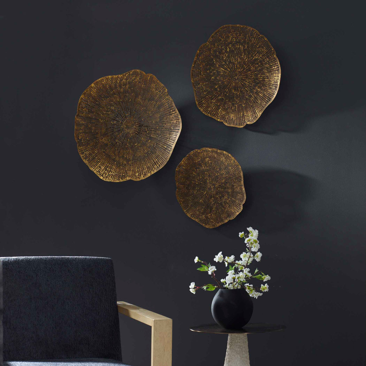 Radiance Gold Metal Wall Decor Set/3