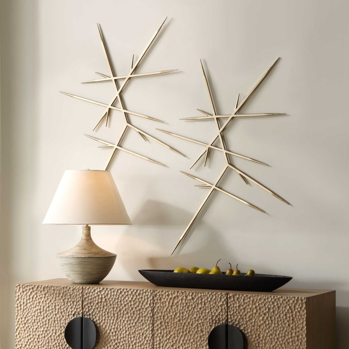 Fireworks Silver Wall Decor Set/2