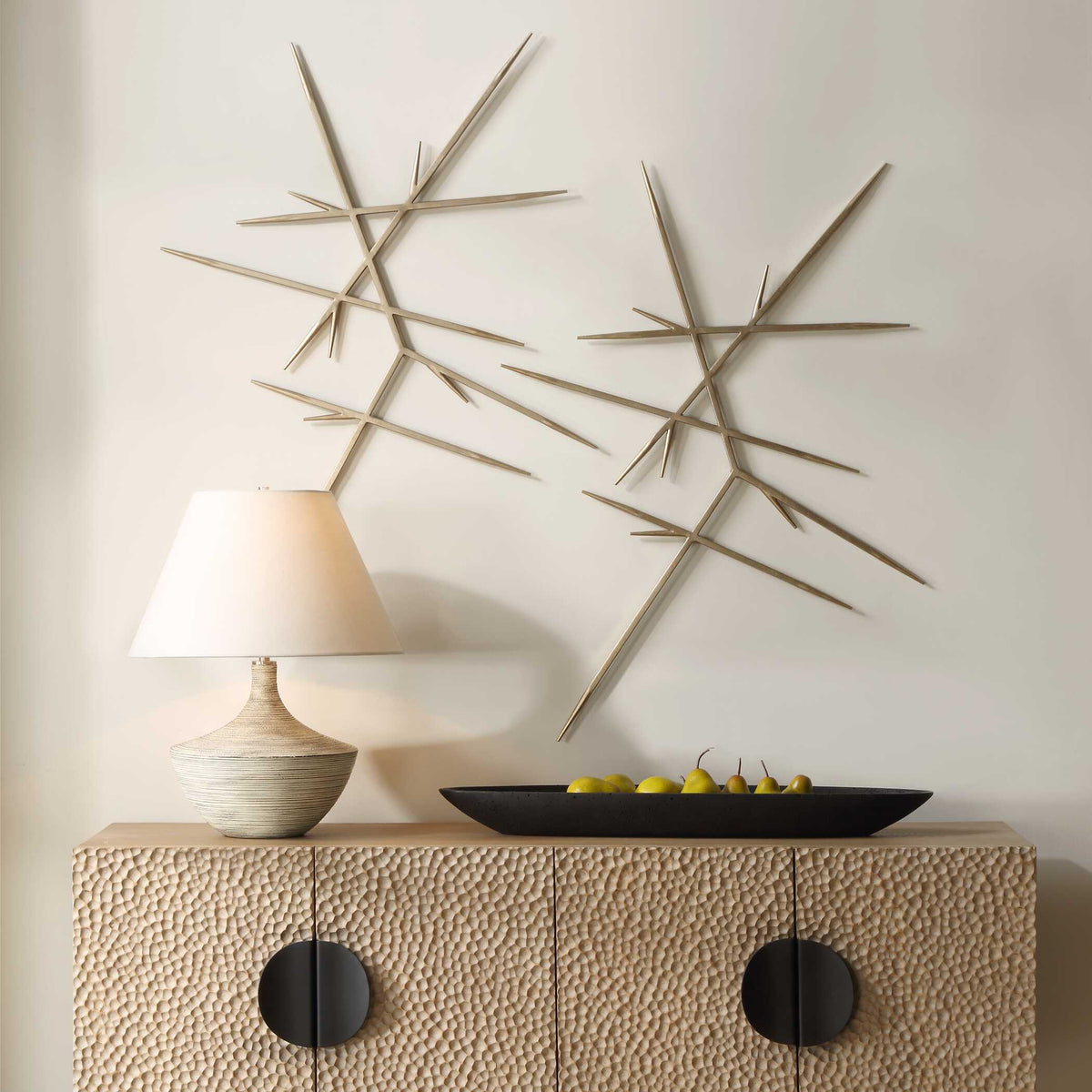 Fireworks Silver Wall Decor Set/2