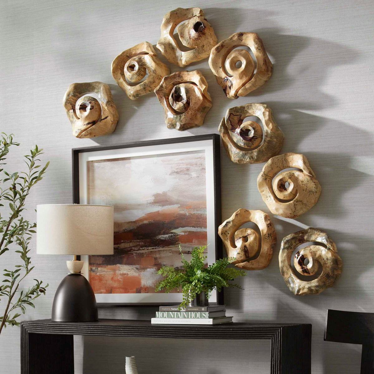 Corkscrew Wood Wall Decor Set/9