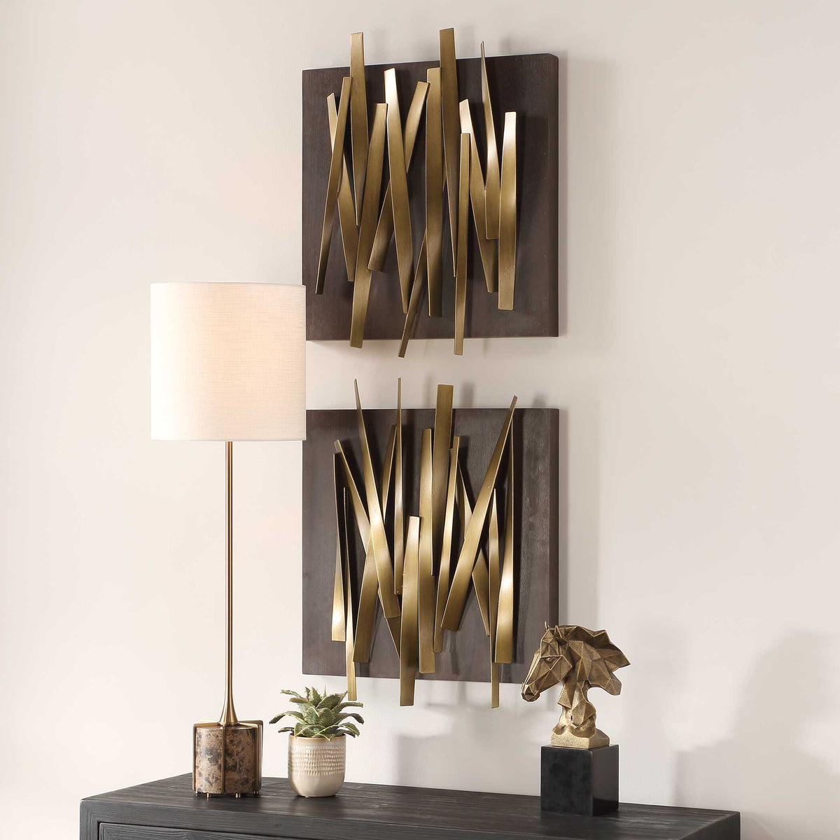 Crosshatch Metal Wall Decor Set/2