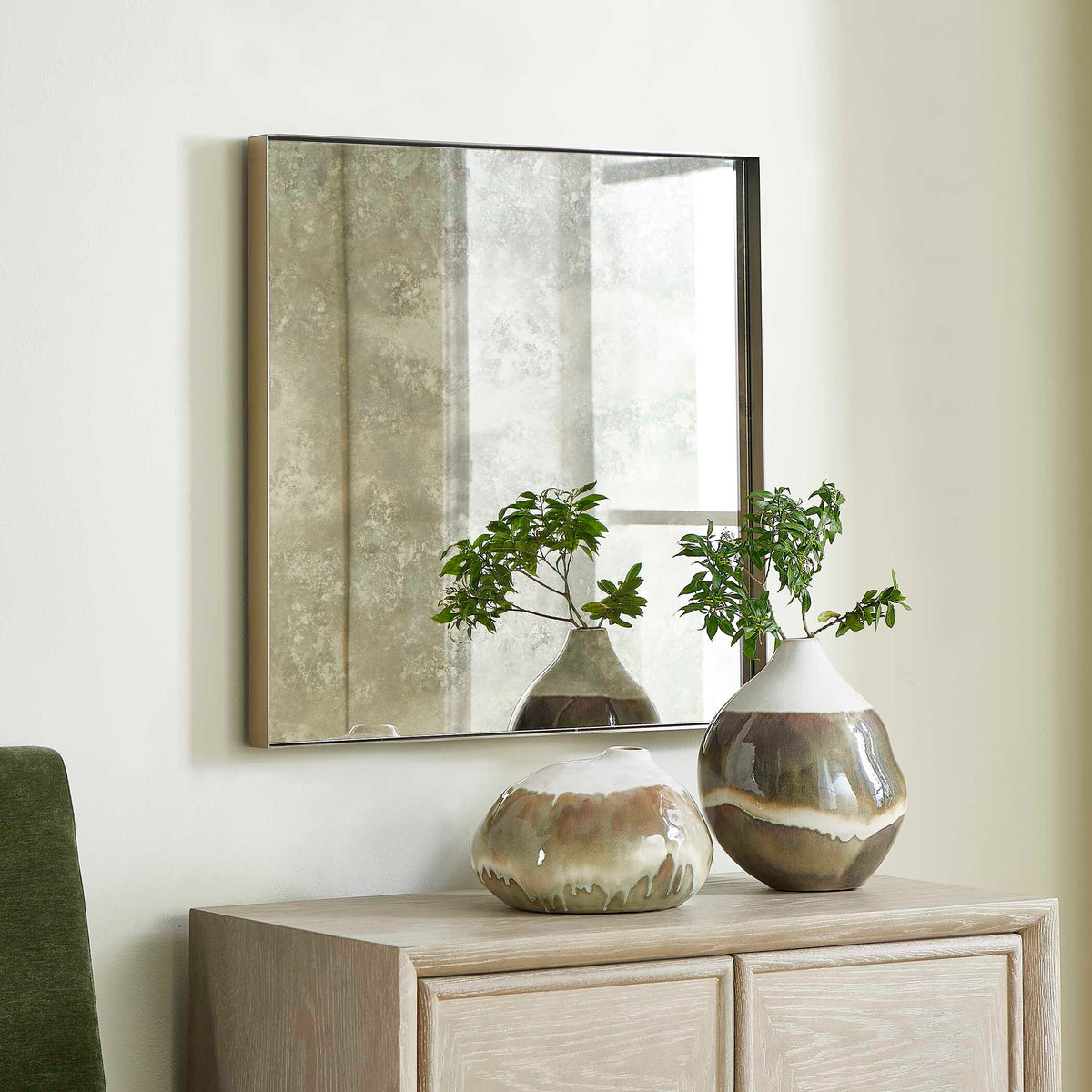 Fredric Square Antique Mirror