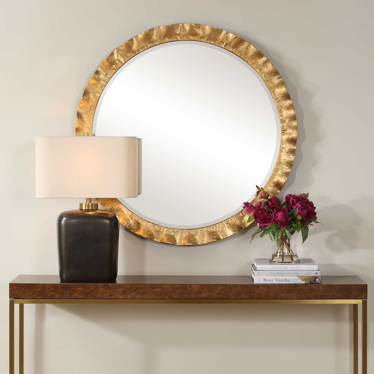 Haya Round Gold Mirror