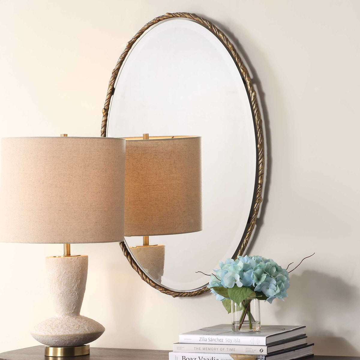Twisted Branch Oval Mirror