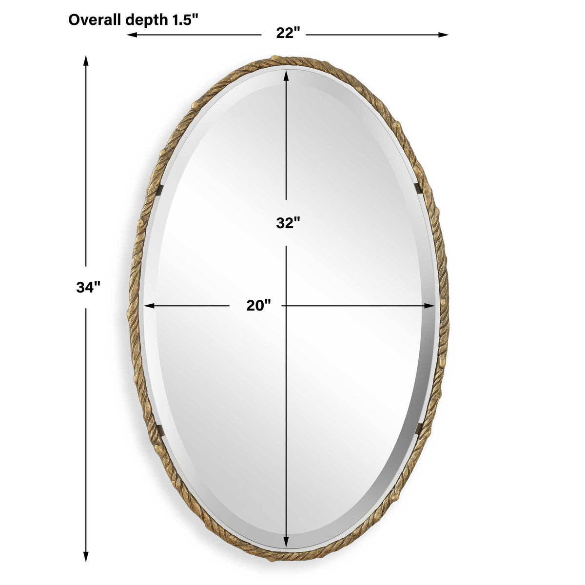 Twisted Branch Oval Mirror