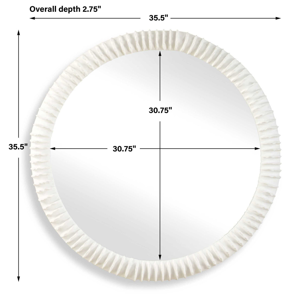 Akiko White Round Mirror