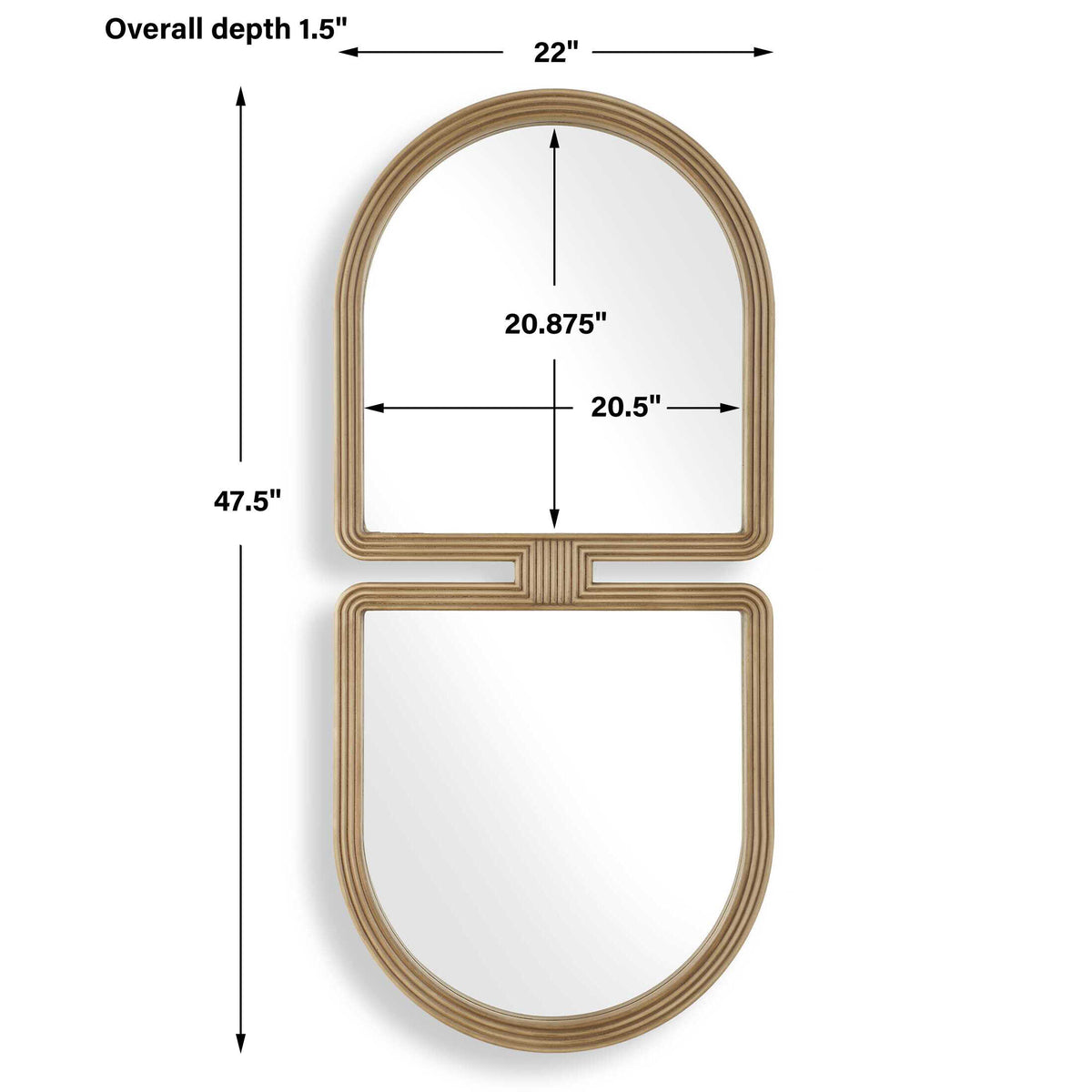 Jacques Art Deco Gold Mirror