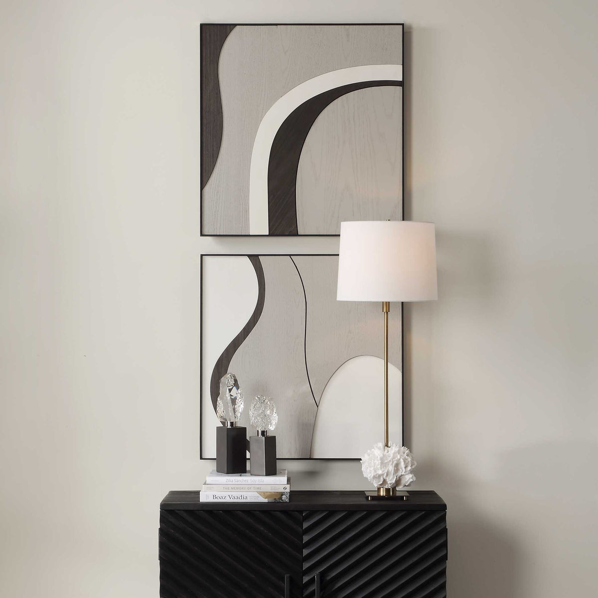 Joel Modern Wood Wall Art Set/2