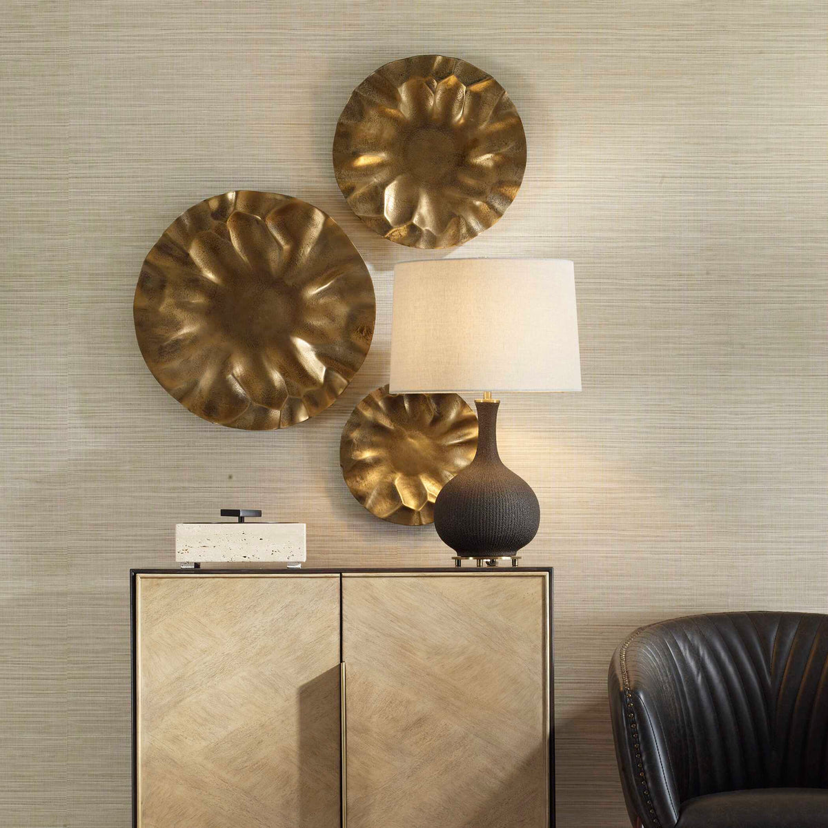 Peonia Outdoor Wall Art Set/3
