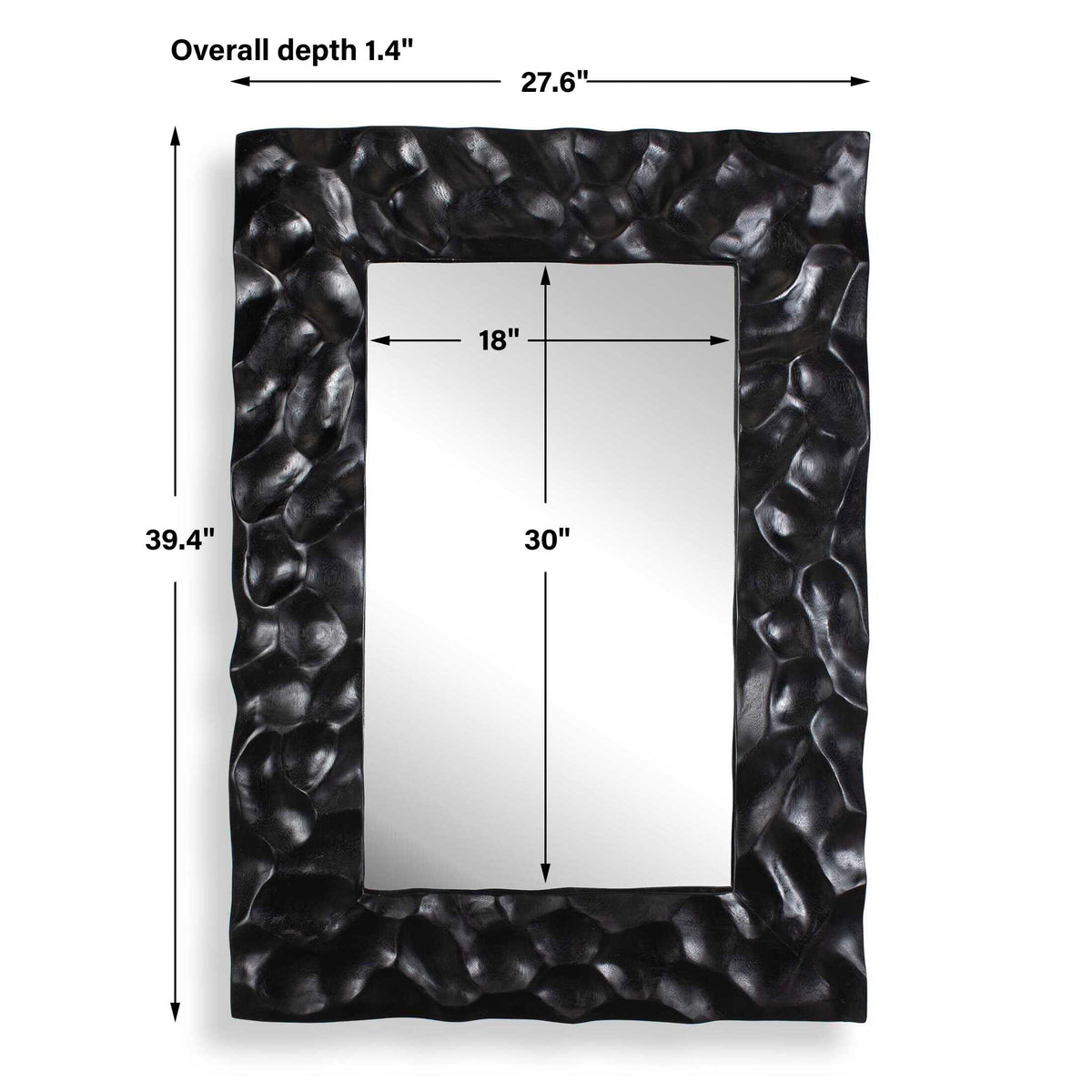 Malosi Black Carved Mirror