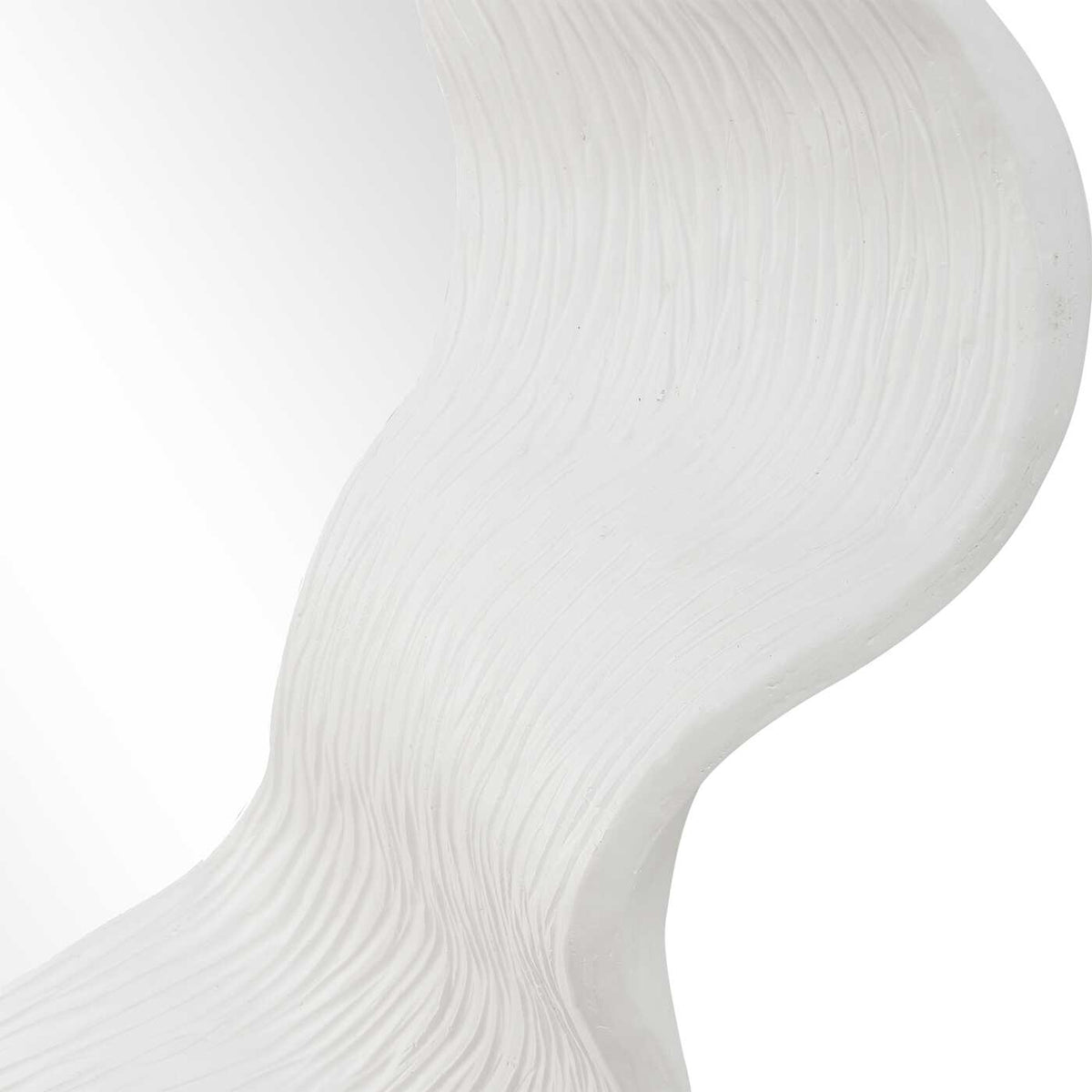 Wave Length Round White Mirror