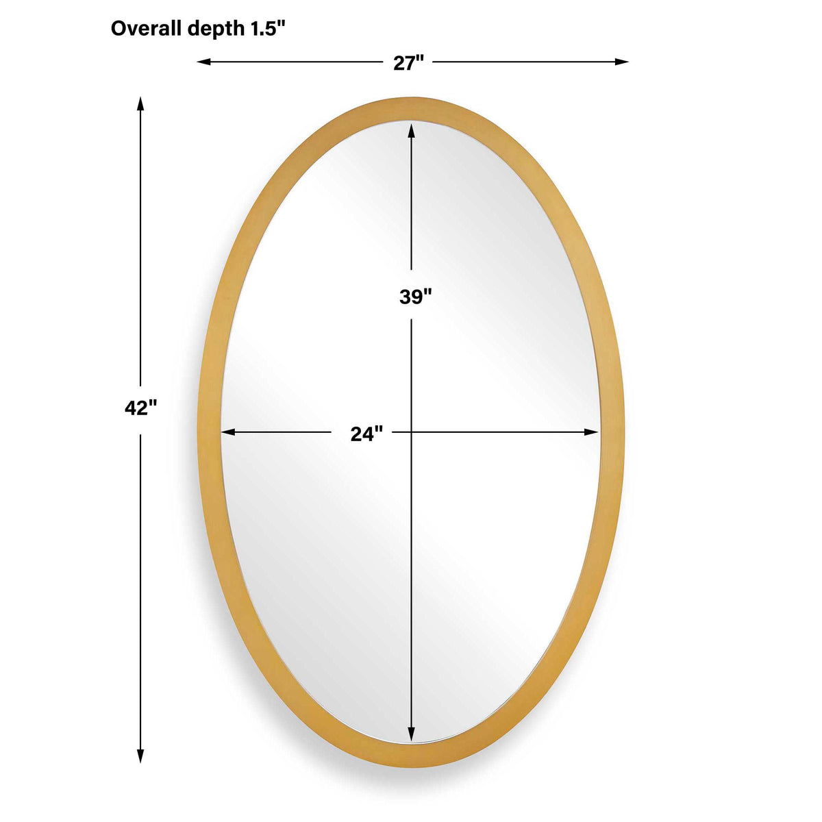 Elstree Antique Brass Oval Mirror