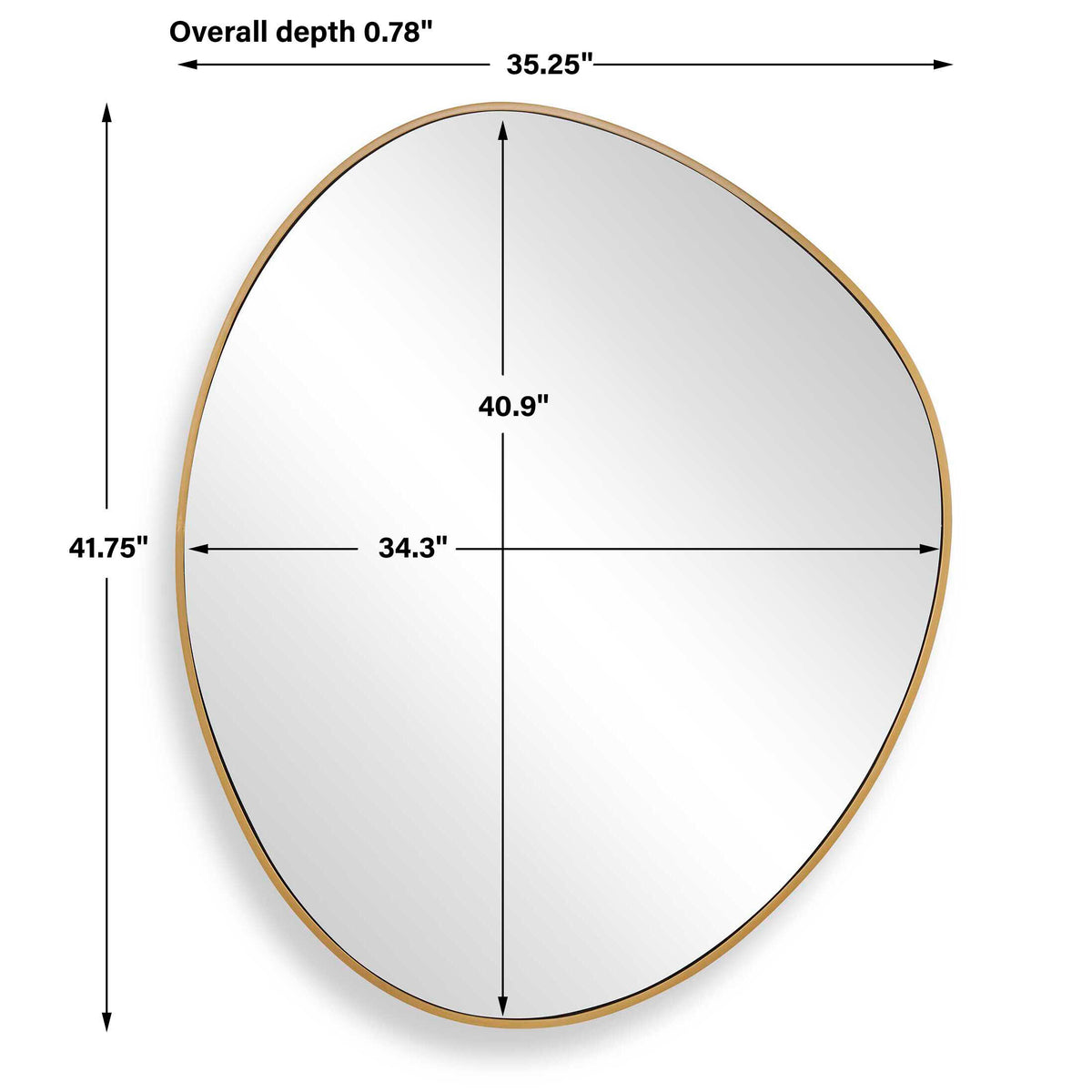 Distort Antique Brass Mirror