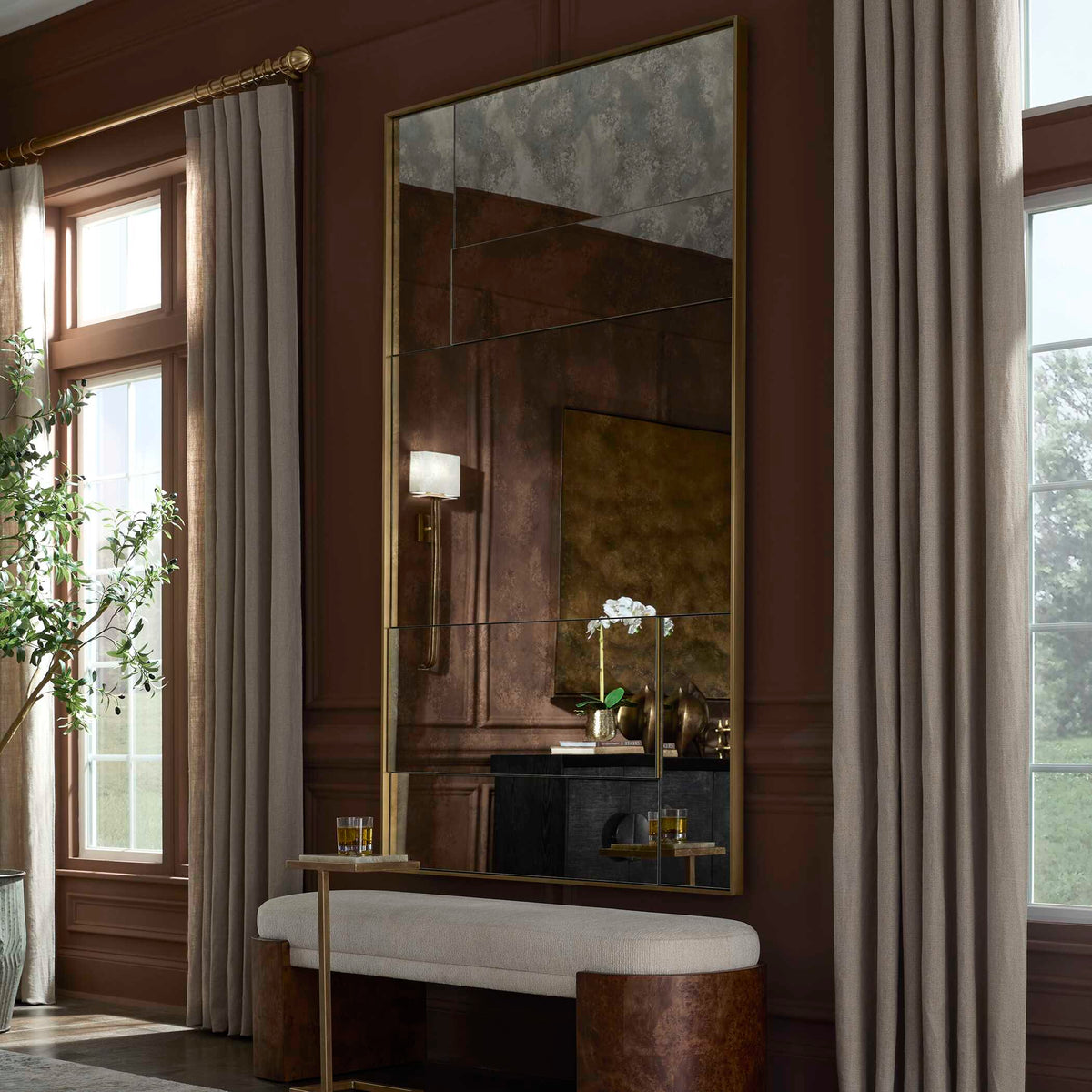 Rally Oversized Antiqued Mirror