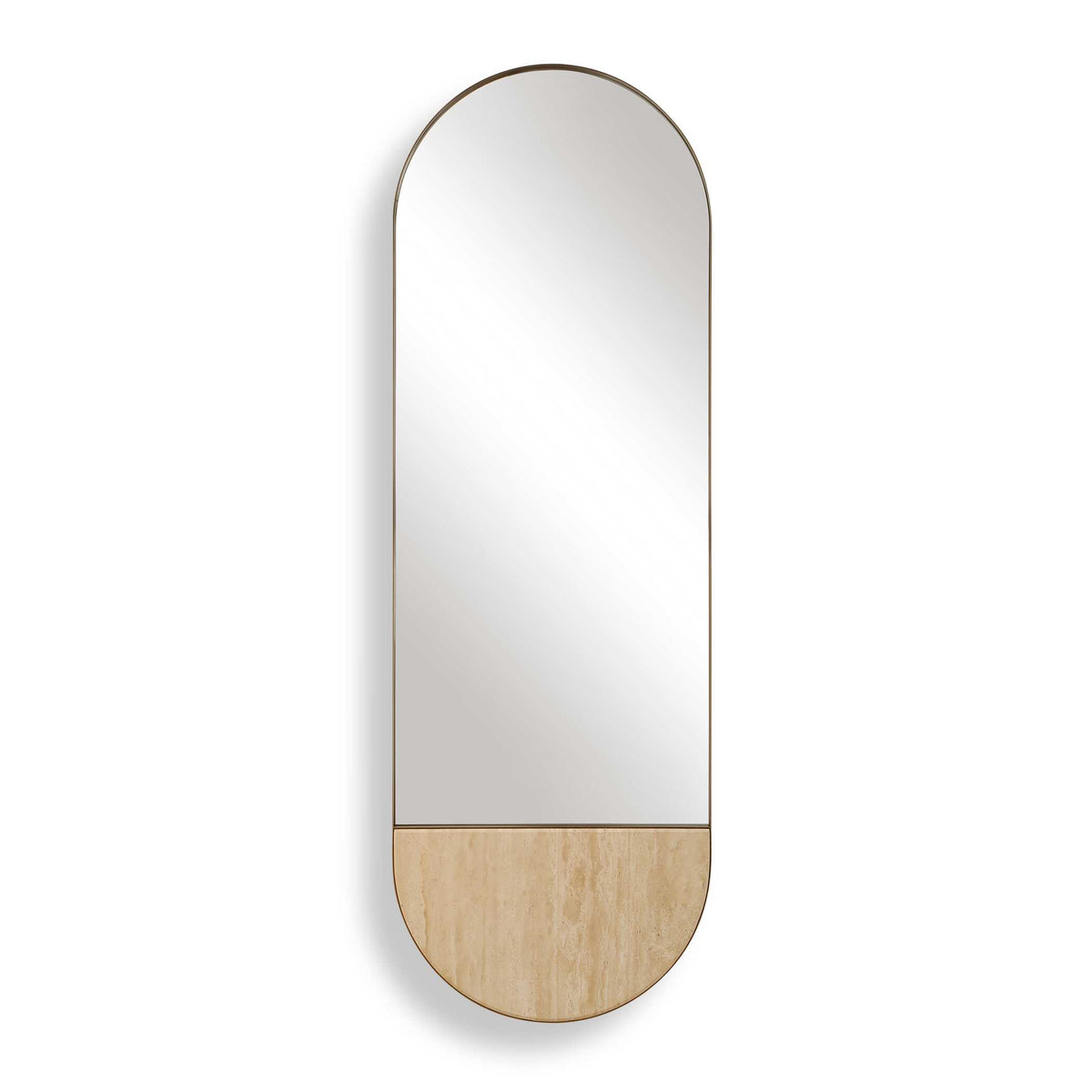 Russo Travertine Tall Oval Mirror